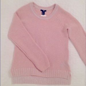 H&M pink and silver mohair/angora blend top
